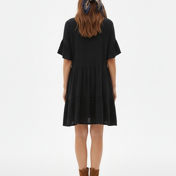 Free People Women Dress Size M Navy Blue Button Front Boho Flowy - Picture 2 of 9